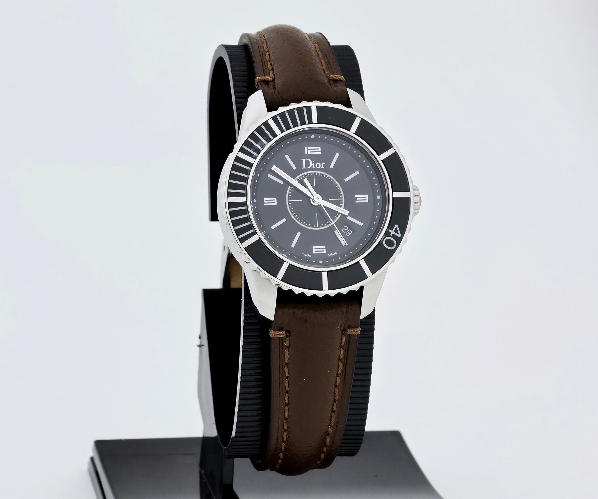 Christian Dior Christal Black Unisex Watch 34mm steel case Ref: CD11311F