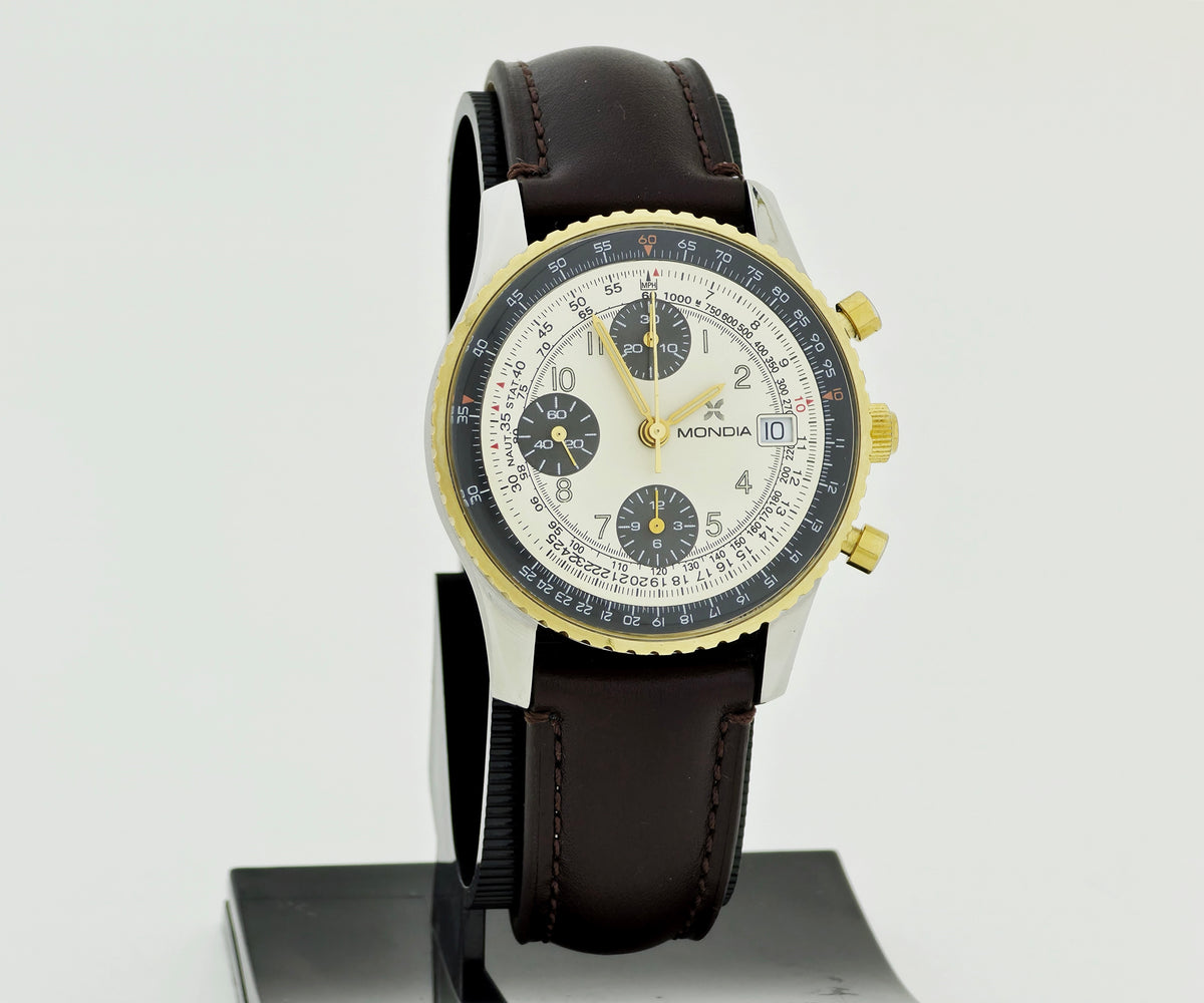 1990s MONDIA TopGun Chronograph automatic Cal. 7750 Two tone case 39mm Ref: 0165