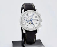 LONGINES master collection GMT chrono full calendar MoonPhase, 40mm Steel L2.673.4