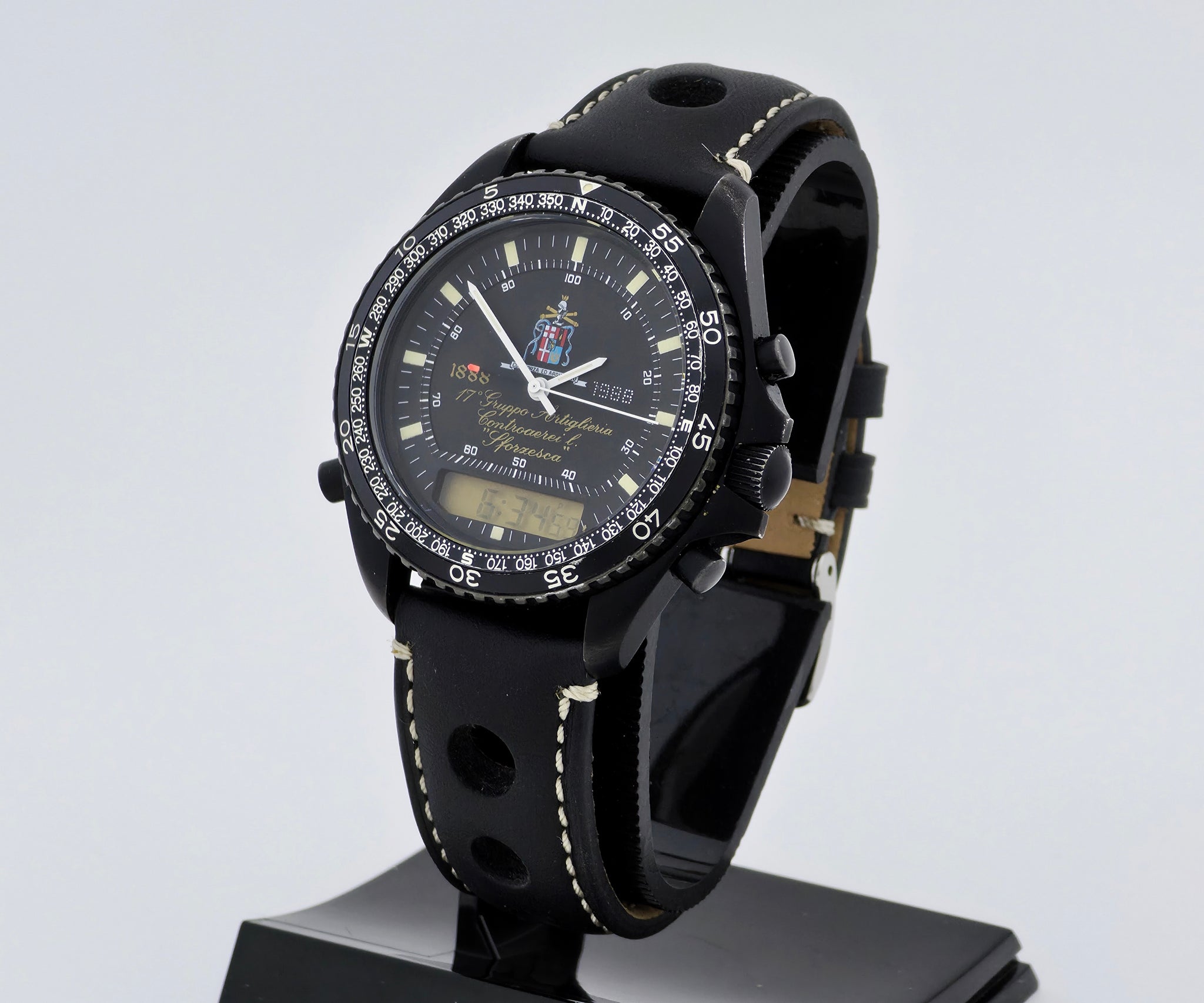 DPW Pluton Army Aviation Watch 1888-1988 Steel Black PVD plated Quartz 41mm