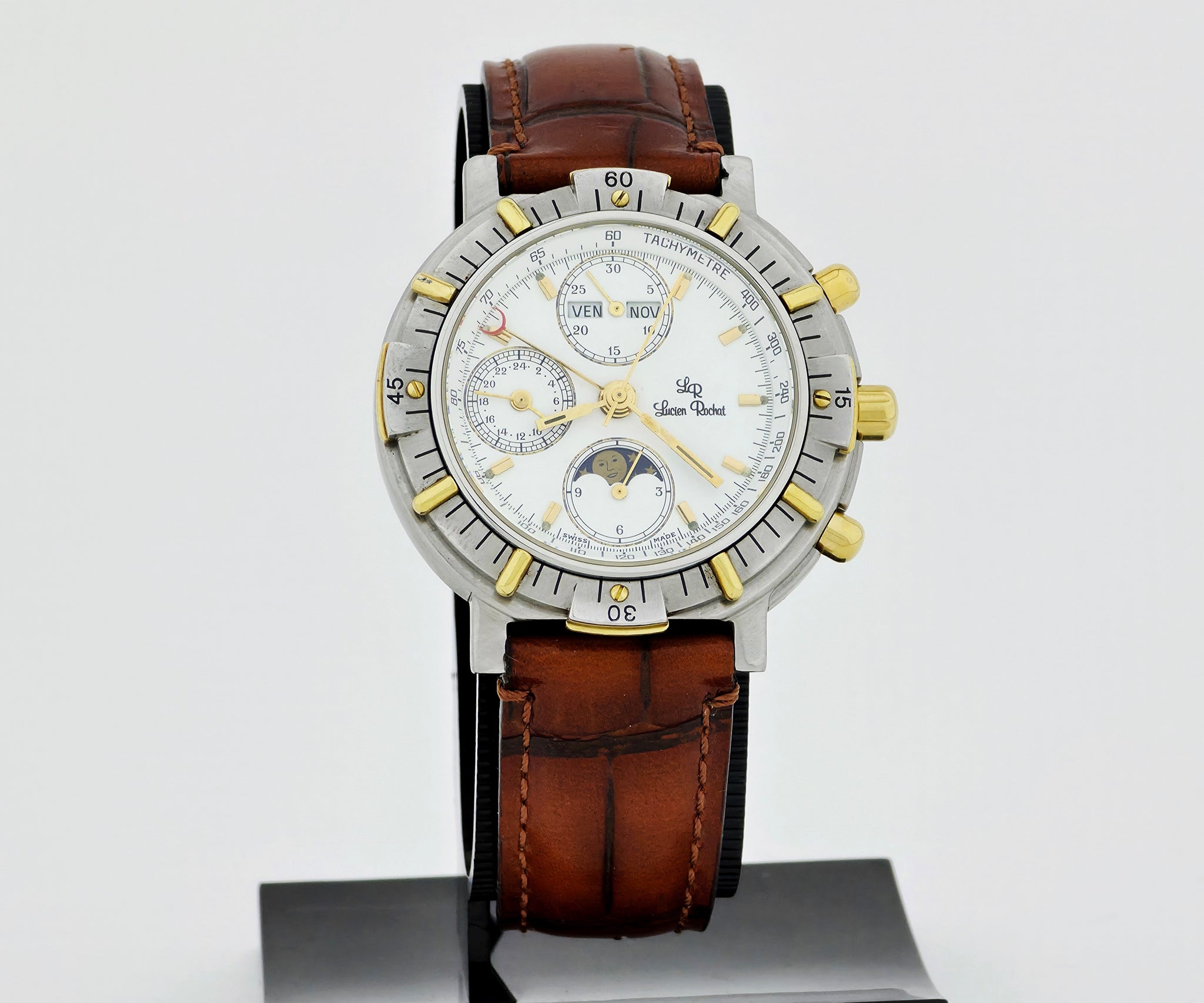 Lucien Rochat chrono automatic 7751 Full calendar, Moonphase. Steel & 18k Gold 42mm