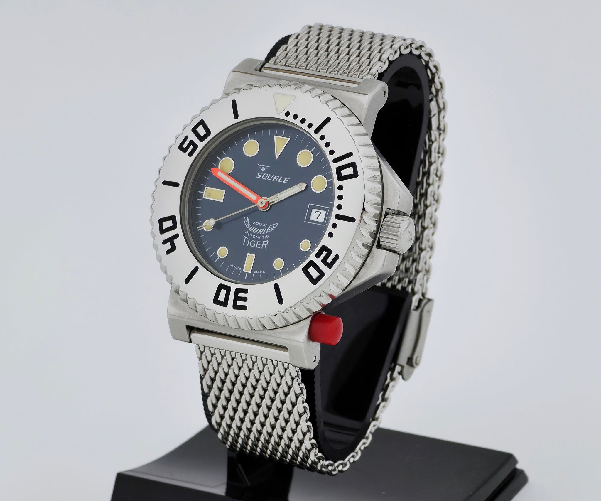 Squale TIGER Automatic 300m divers watch 44mm Steel case Ref: 2007