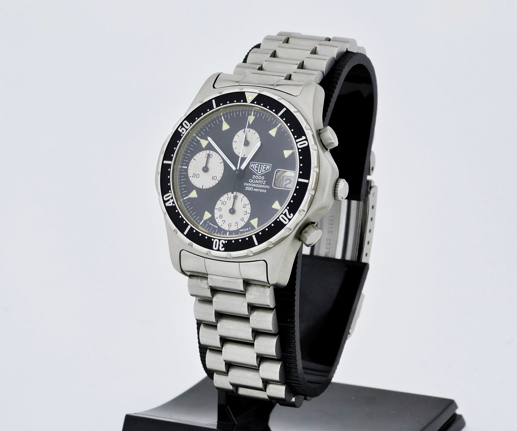 HEUER 2000 Series chronograph quartz, 38mm Steel case Ref: 273.006/ 1