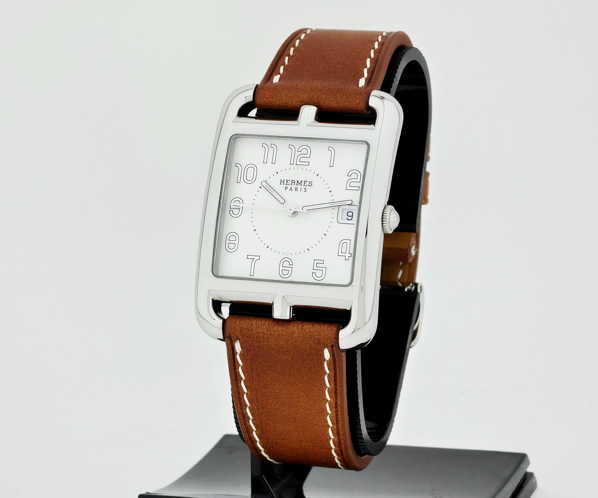 HERMES Cape Cod Quartz, 33mm Square Steel Men's Watch Ref: CC1.810