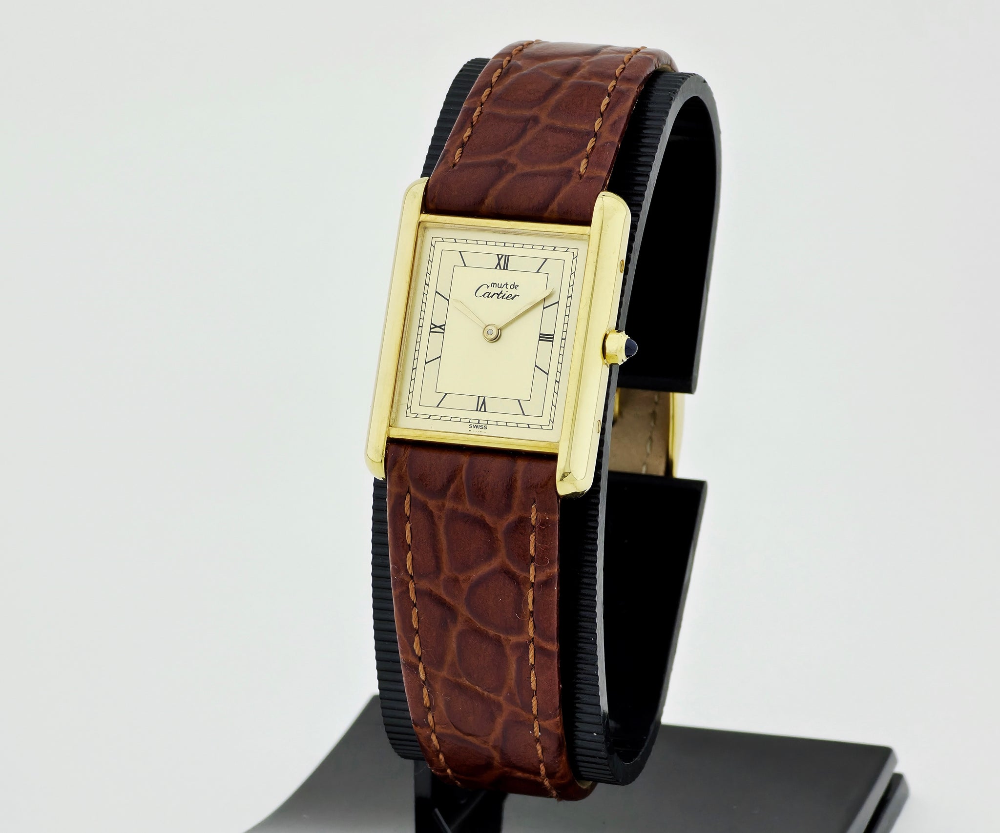 Cartier Must de Tank Vermeil Quartz 925 Argent & Gold plated Unisex watch 6 81006