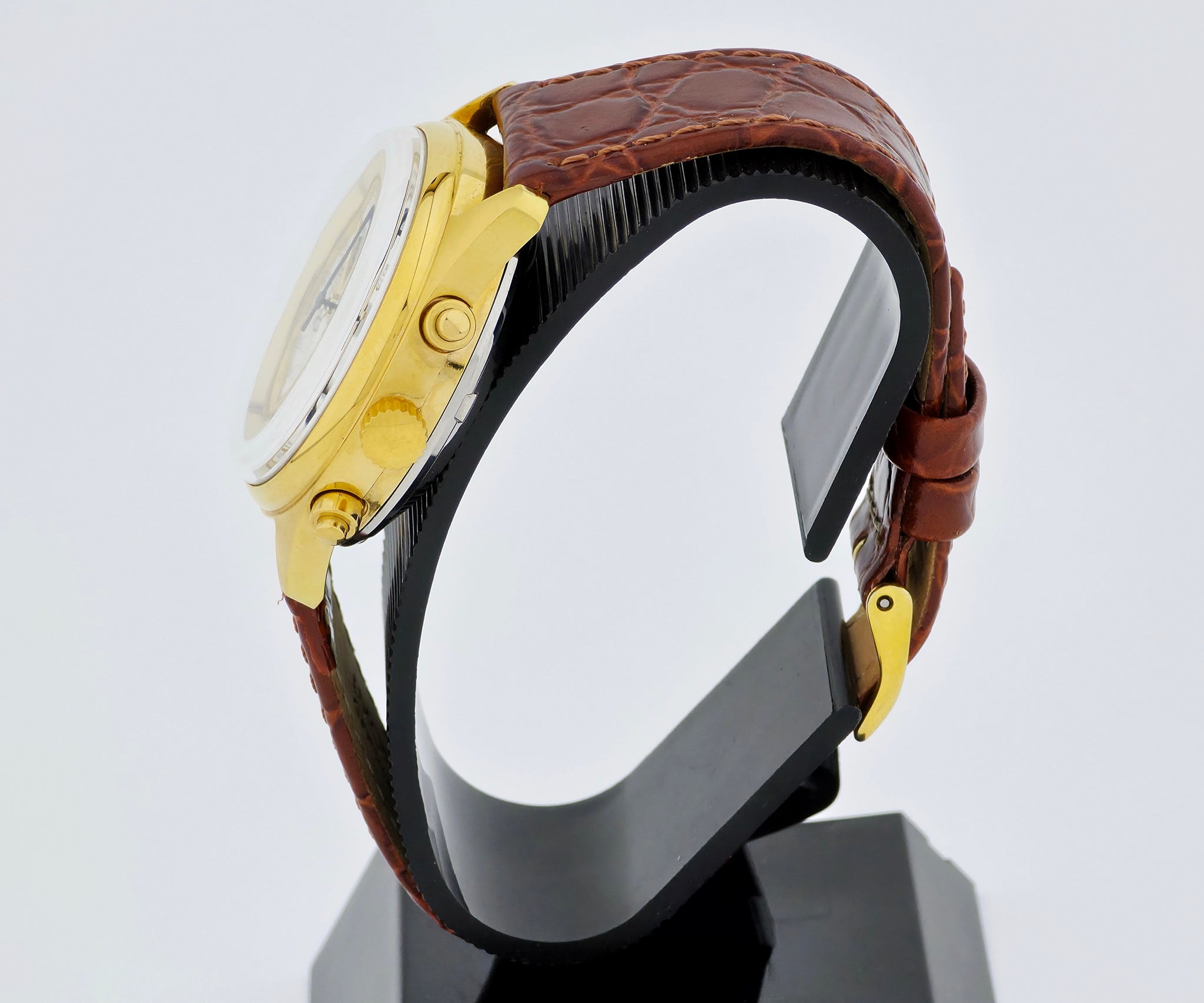 VALJOUX 7751 chronograph automatic Full calendar, Moonphase. Steel & Gold plated 36mm