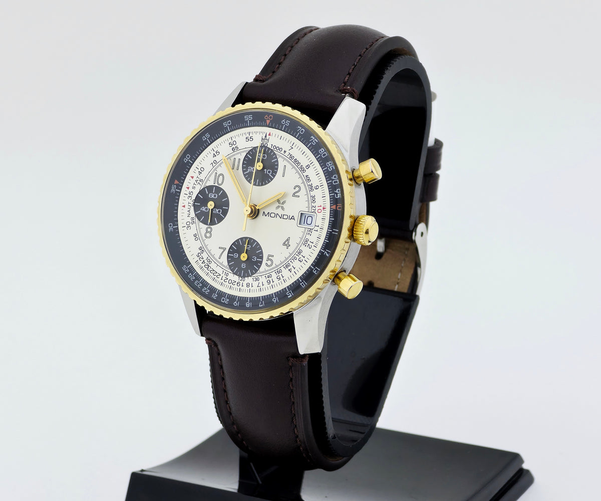 1990s MONDIA TopGun Chronograph automatic Cal. 7750 Two tone case 39mm Ref: 0165