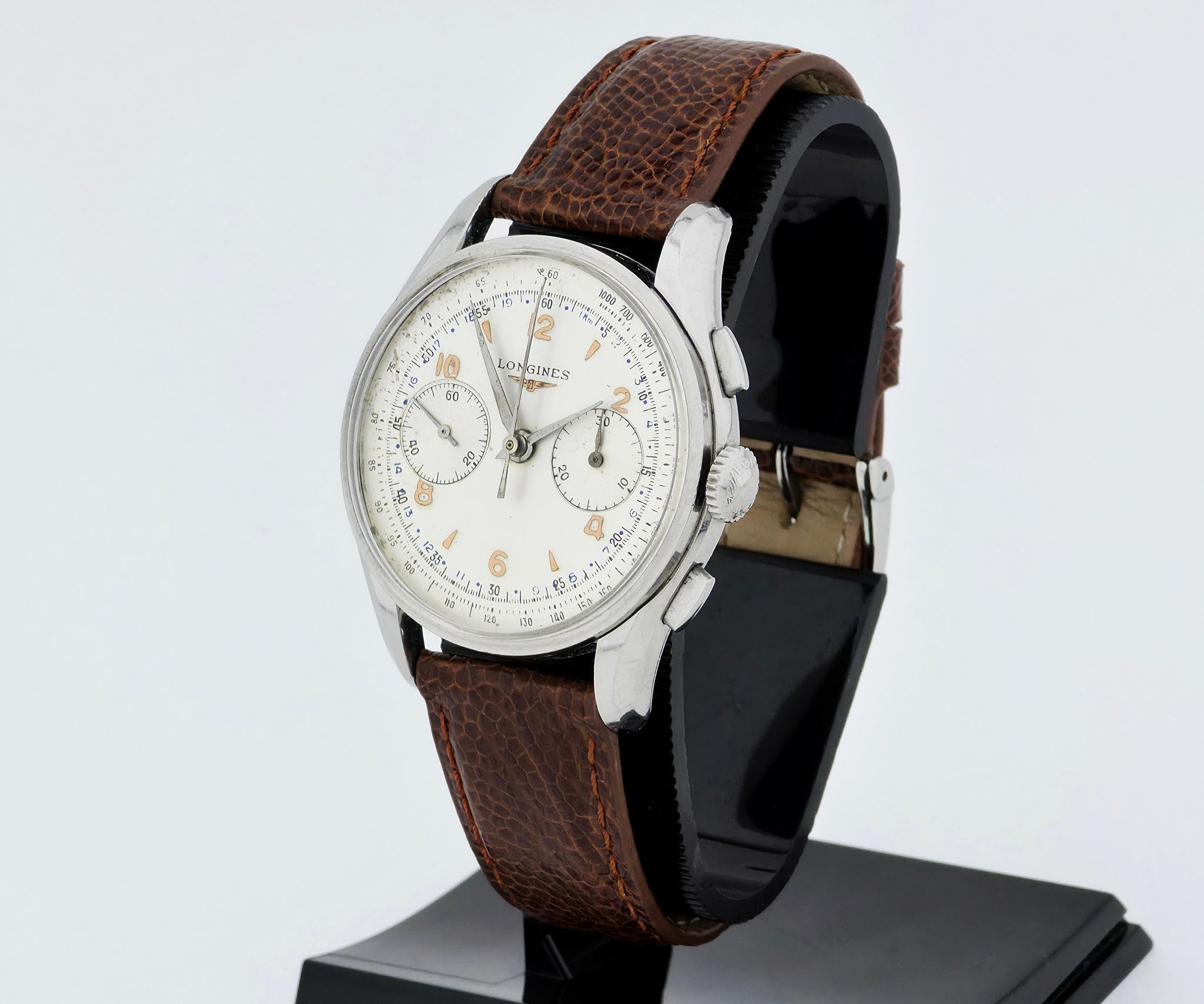 Vintage LONGINES Chronograph mechanical Cal. 30CH Steel case 38mm Ref: 6552