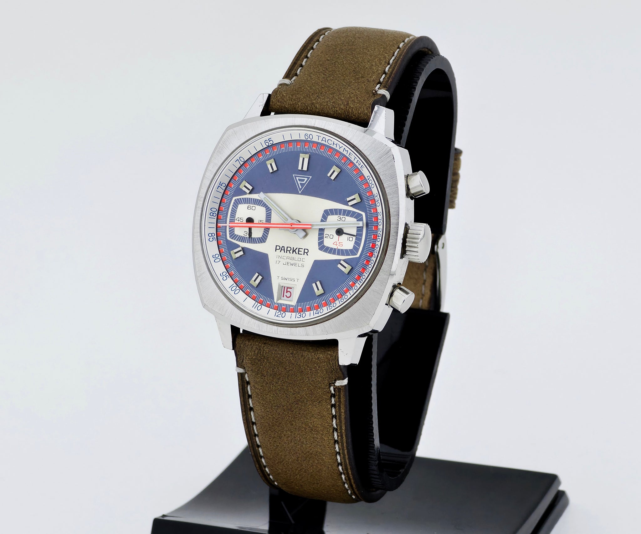 Vintage PARKER Chronograph mechanical Cal.7734 Extra rare Men’s watch 37mm