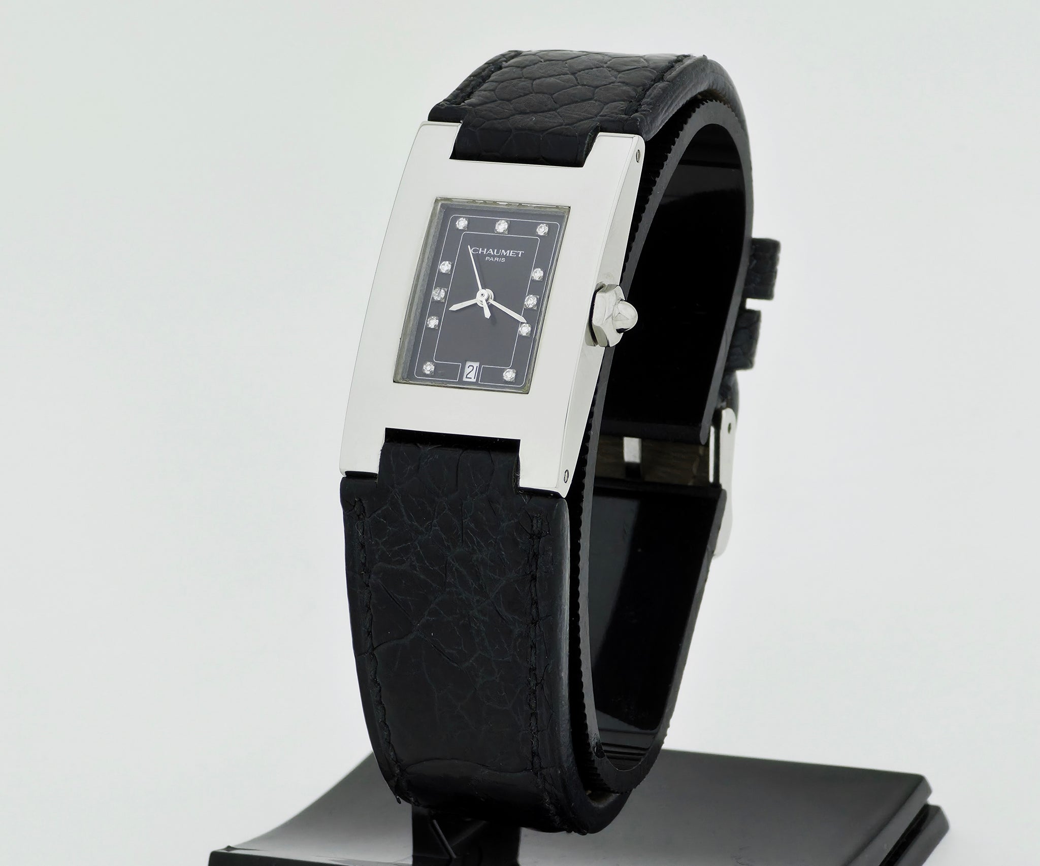 Chaumet Style Paris Quartz, Steel case  Diamond dial, Square women's watch