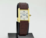 Cartier Must-de Tank Louis Quartz, 925 Silver & Gold Plated Unisex watch Ref: 2413