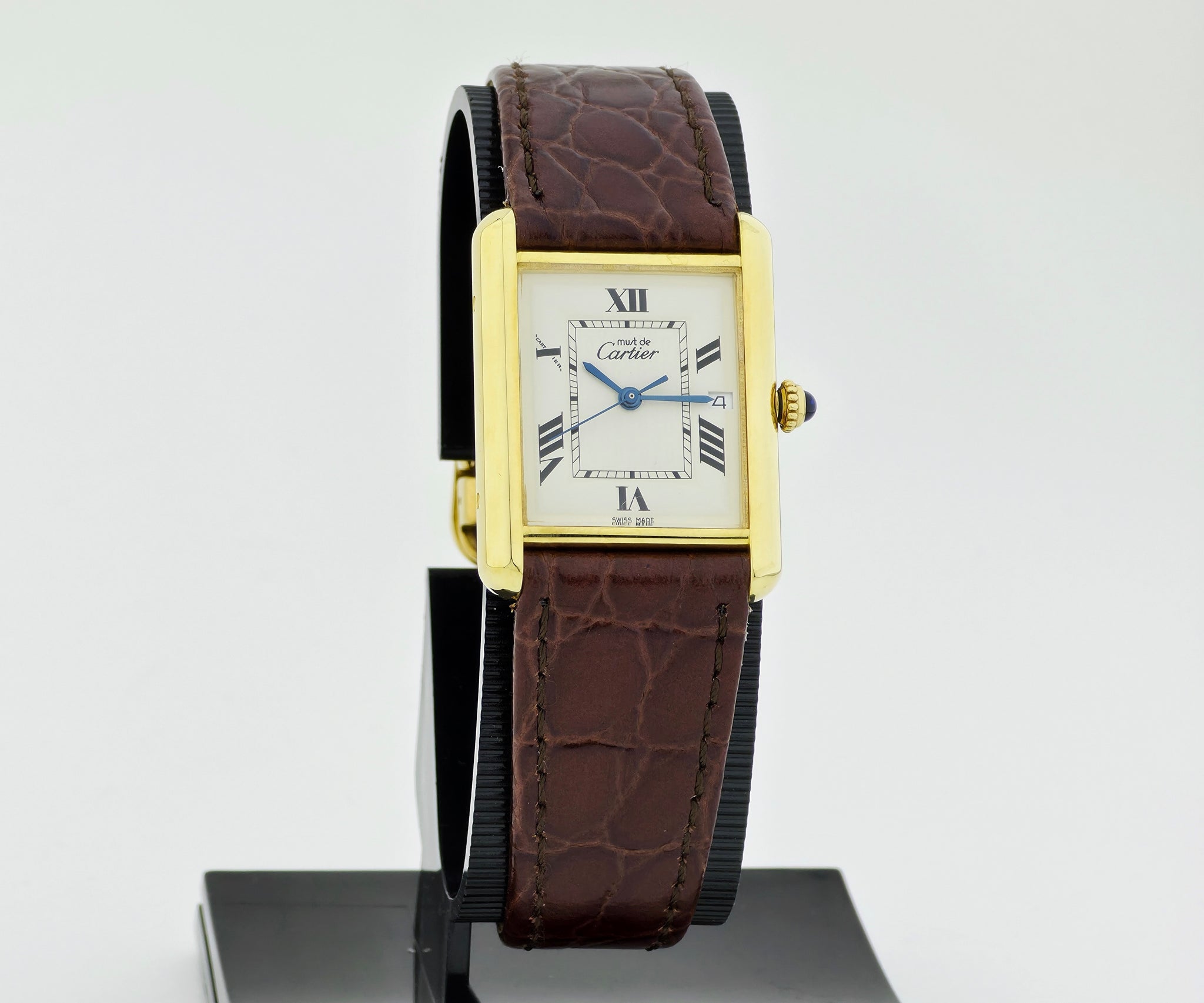Cartier Must-de Tank Louis Quartz, 925 Silver & Gold Plated Unisex watch Ref: 2413
