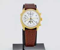 VALJOUX 7751 chronograph automatic Full calendar, Moonphase. Steel & Gold plated 36mm