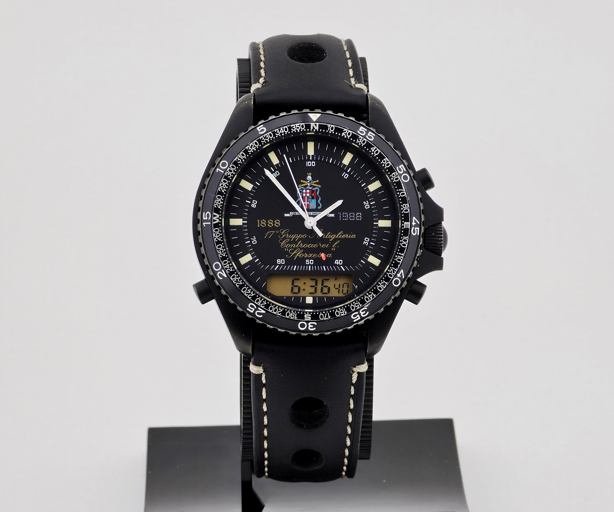 DPW Pluton Army Aviation Watch 1888-1988 Steel Black PVD plated Quartz 41mm