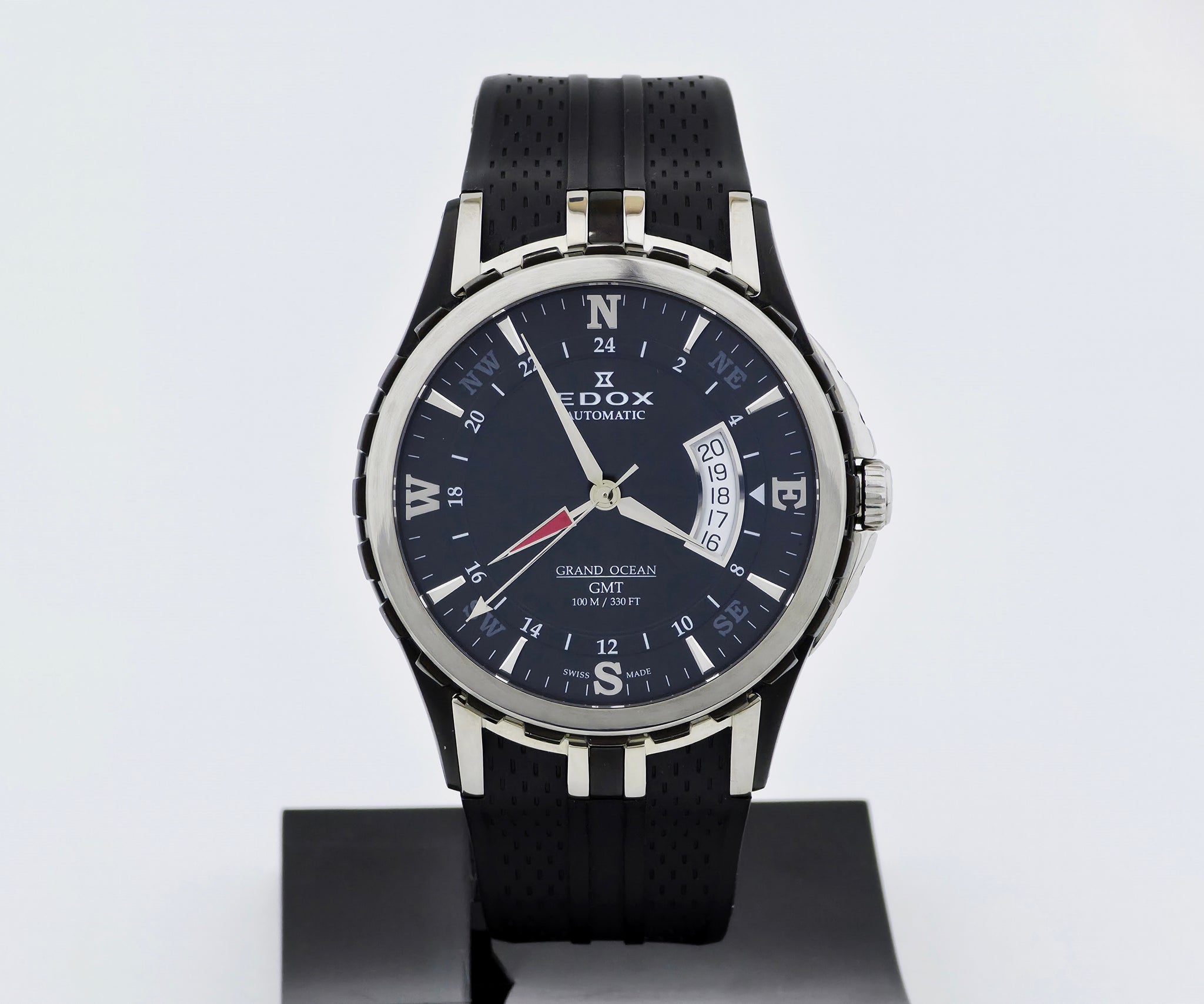 EDOX Grand Ocean GMT Automatic, 45mm Steel Men's Watch Ref: 93004