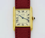 Cartier Tank Vermeil Quartz, 925 Silver & Gold plated Unisex watch Ref: 590005