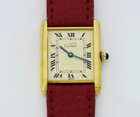 Cartier Tank Vermeil Quartz, 925 Silver & Gold plated Unisex watch Ref: 590005