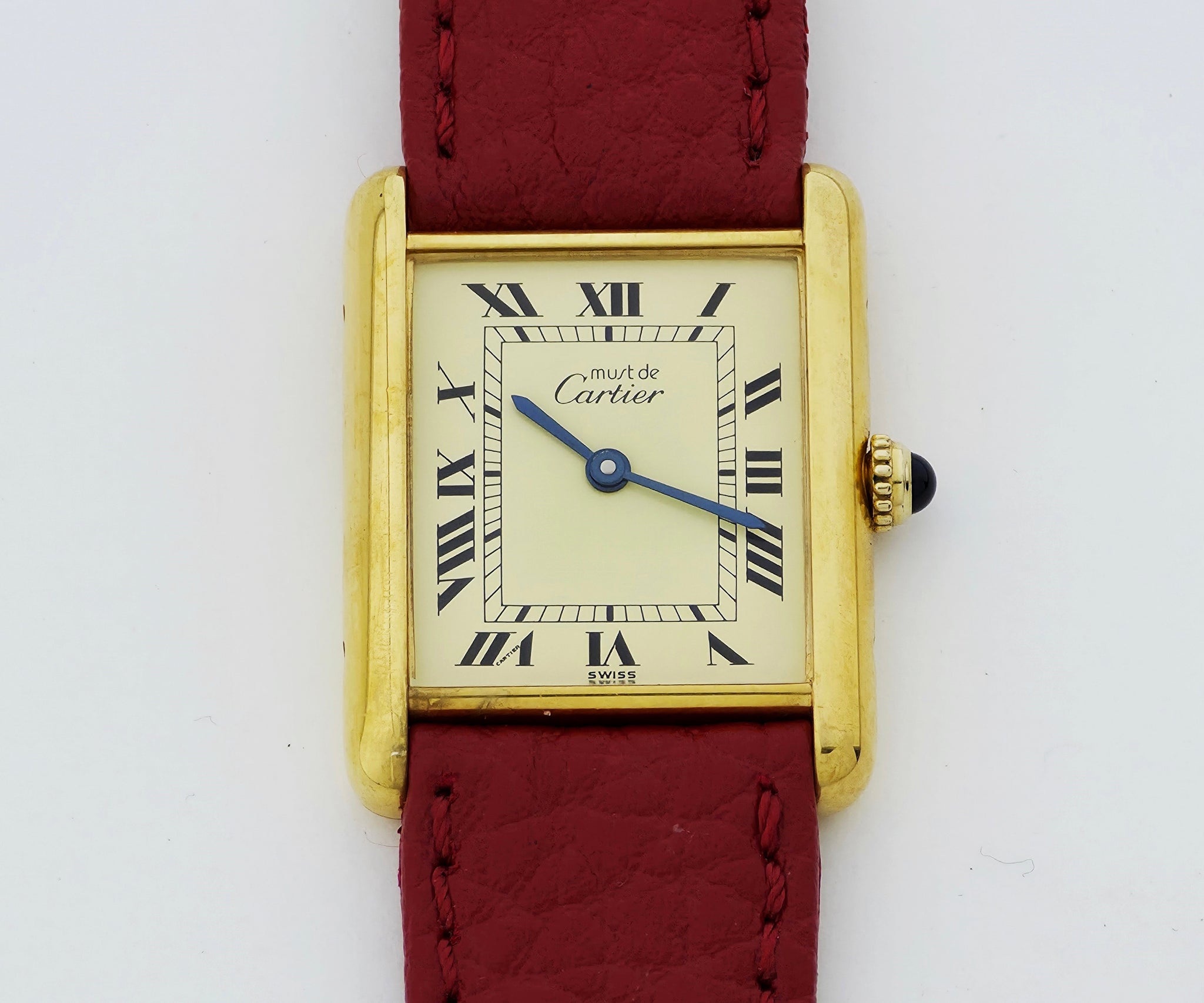 Cartier Tank Vermeil Quartz, 925 Silver & Gold plated Unisex watch Ref: 590005