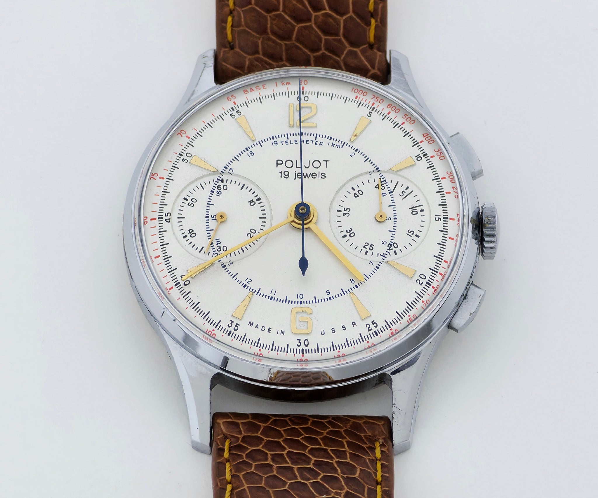 Vintage Poljot Strela Chronograph mechanical Cal. 3017 USSR Soviet Watch