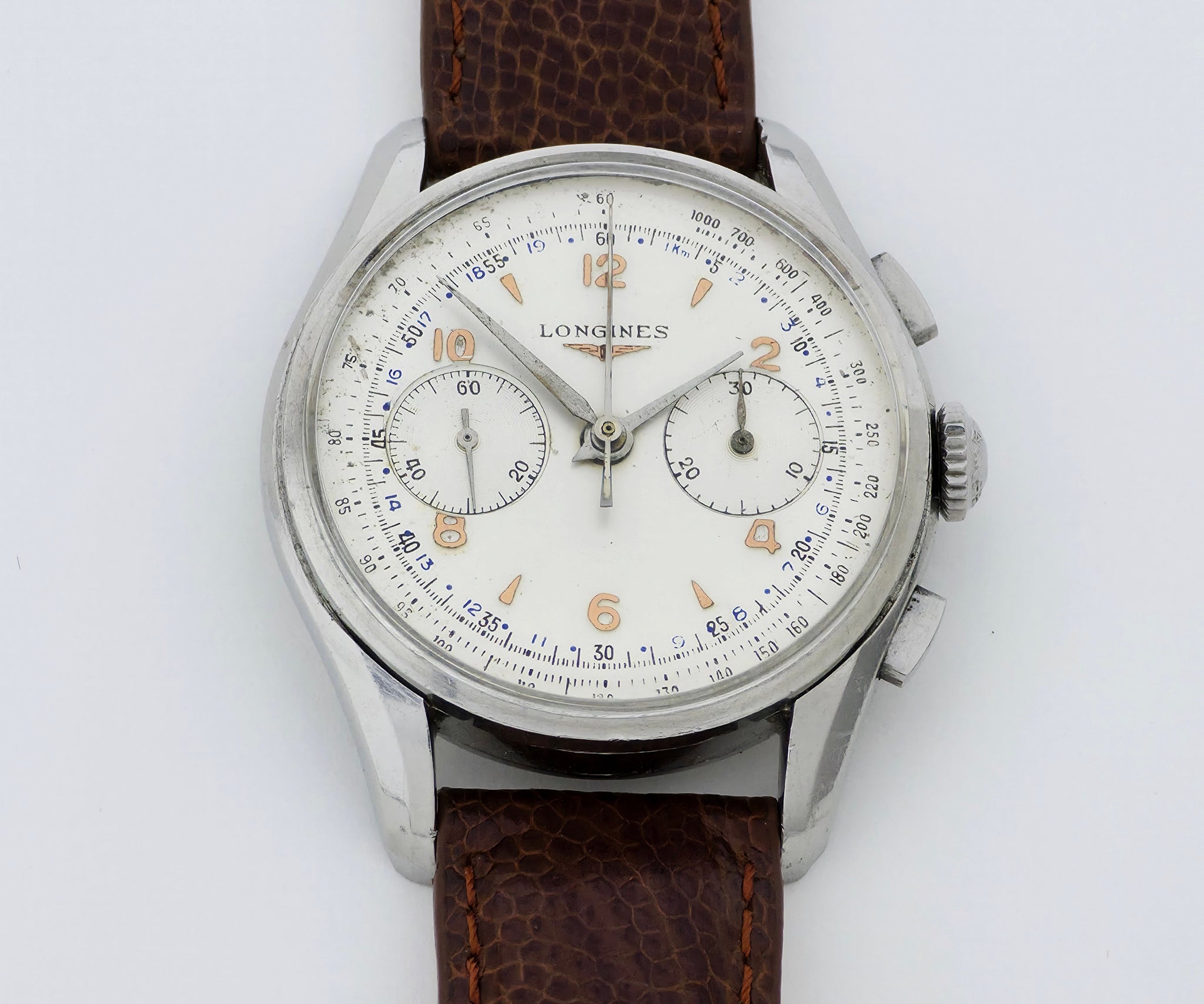 Vintage LONGINES Chronograph mechanical Cal. 30CH Steel case 38mm Ref: 6552