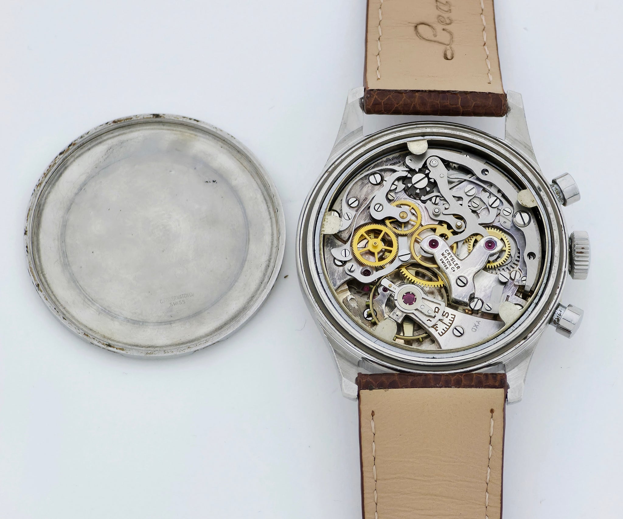 1940s Vintage CRYSLER & Co chronograph mechanical, Venus 175 Steel case 38mm