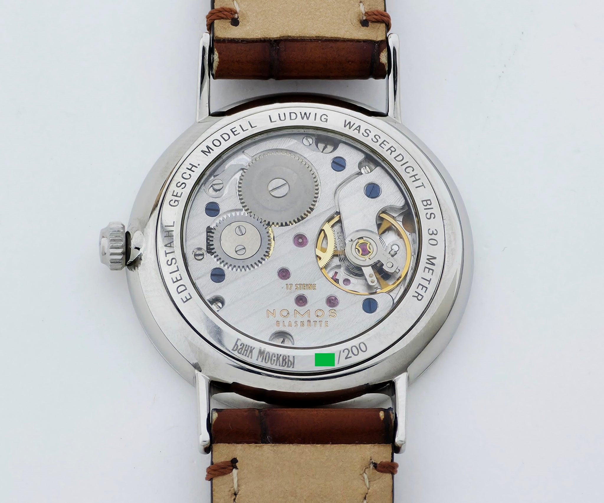 NOMOS Glashutte Bank Moscow Mechanical 35mm Steel Limited edition ** / 200