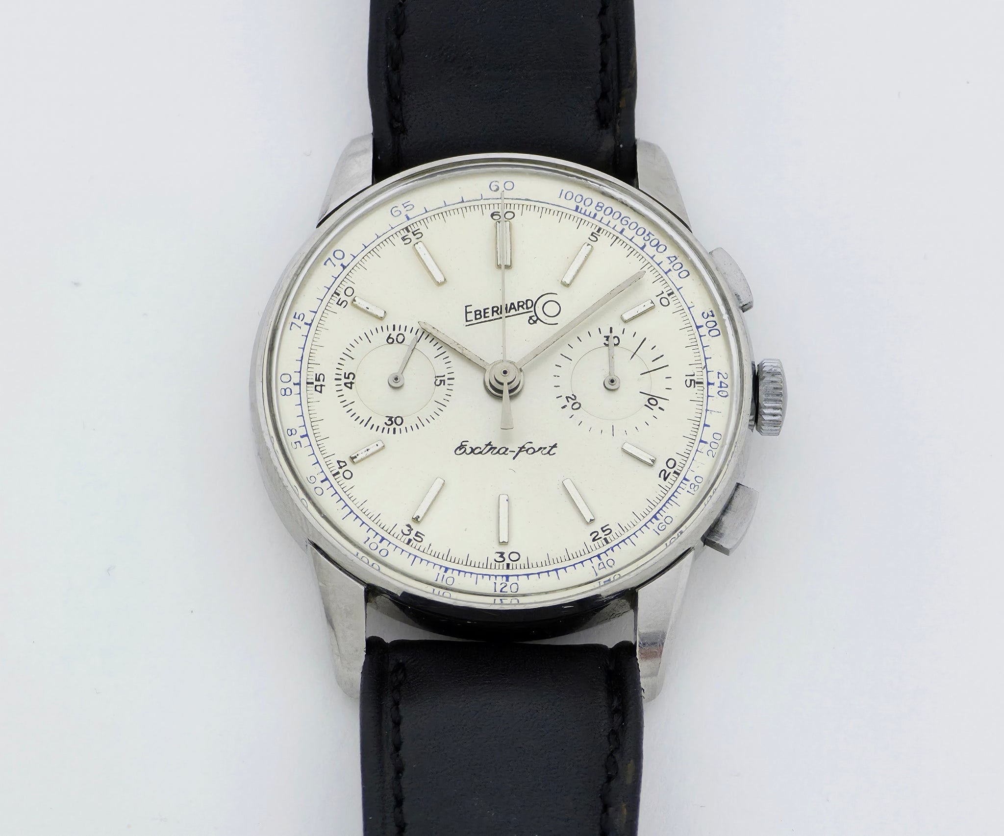 Vintage Eberhard & Co Extra-Fort Chronograph mechanical Cal. 310-8 Steel 36mm Ref: 31003