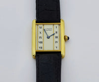 Cartier Tank Vermeil Quartz, 925 Silver & Gold plated Unisex watch Ref: 590005