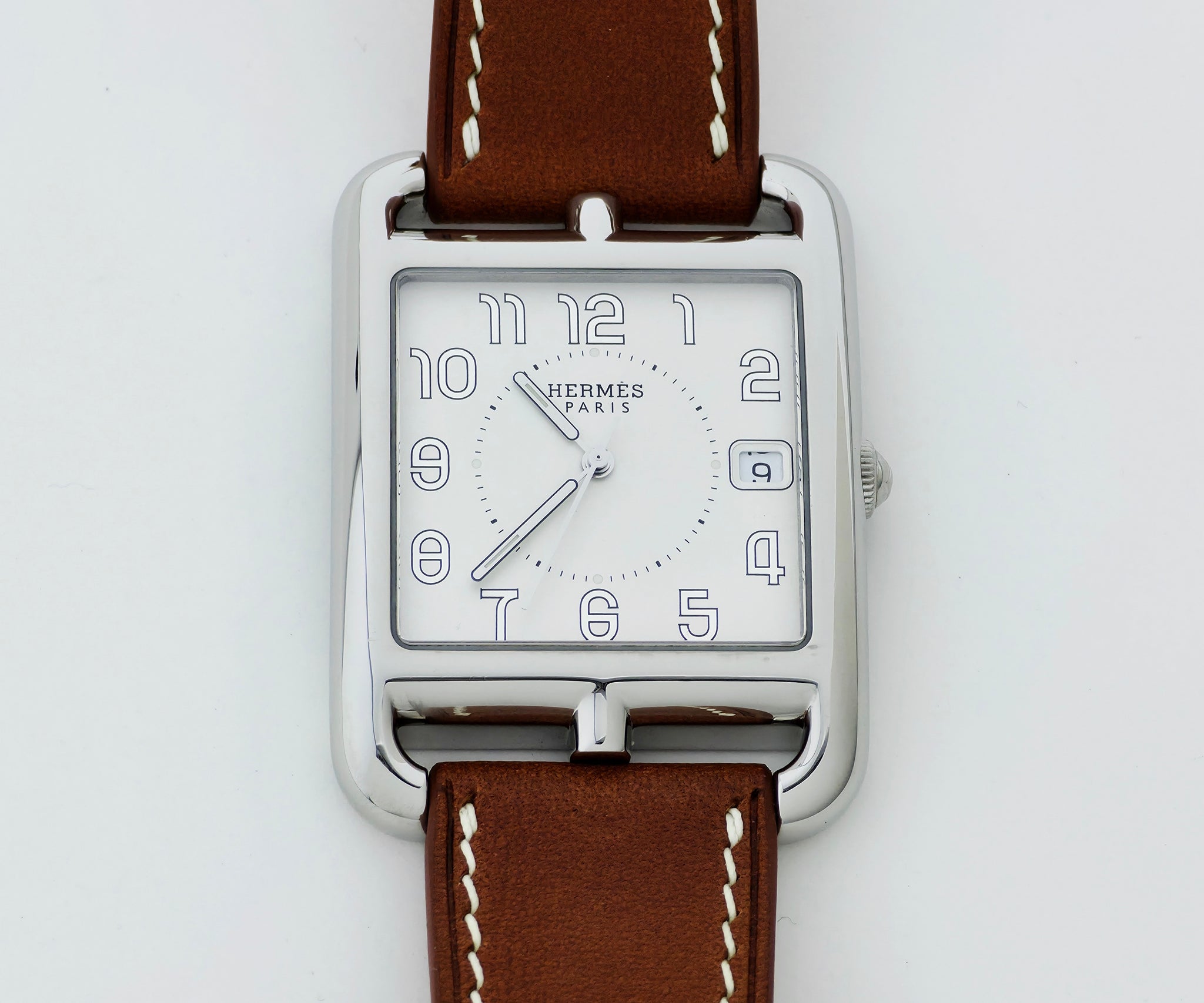 HERMES Cape Cod Quartz, 33mm Square Steel Men's Watch Ref: CC1.810