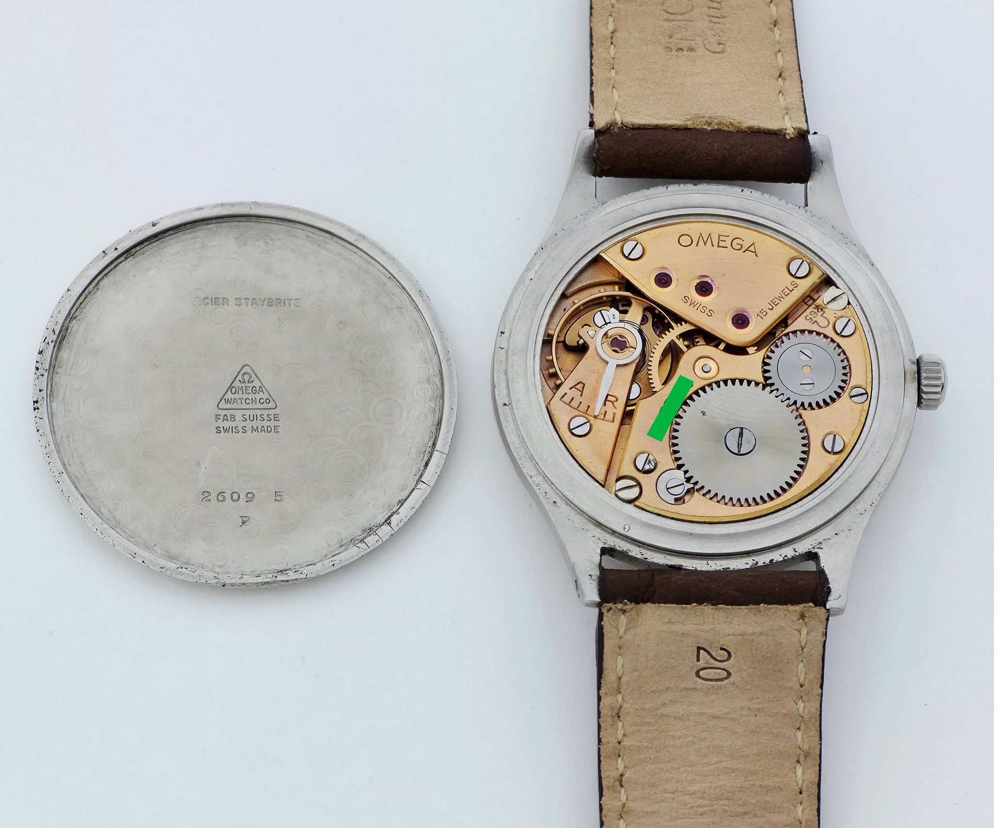 1950s Omega Jumbo Honeycomb dial, Mechanical Cal. 265 Steel case 37mm Ref: 2609