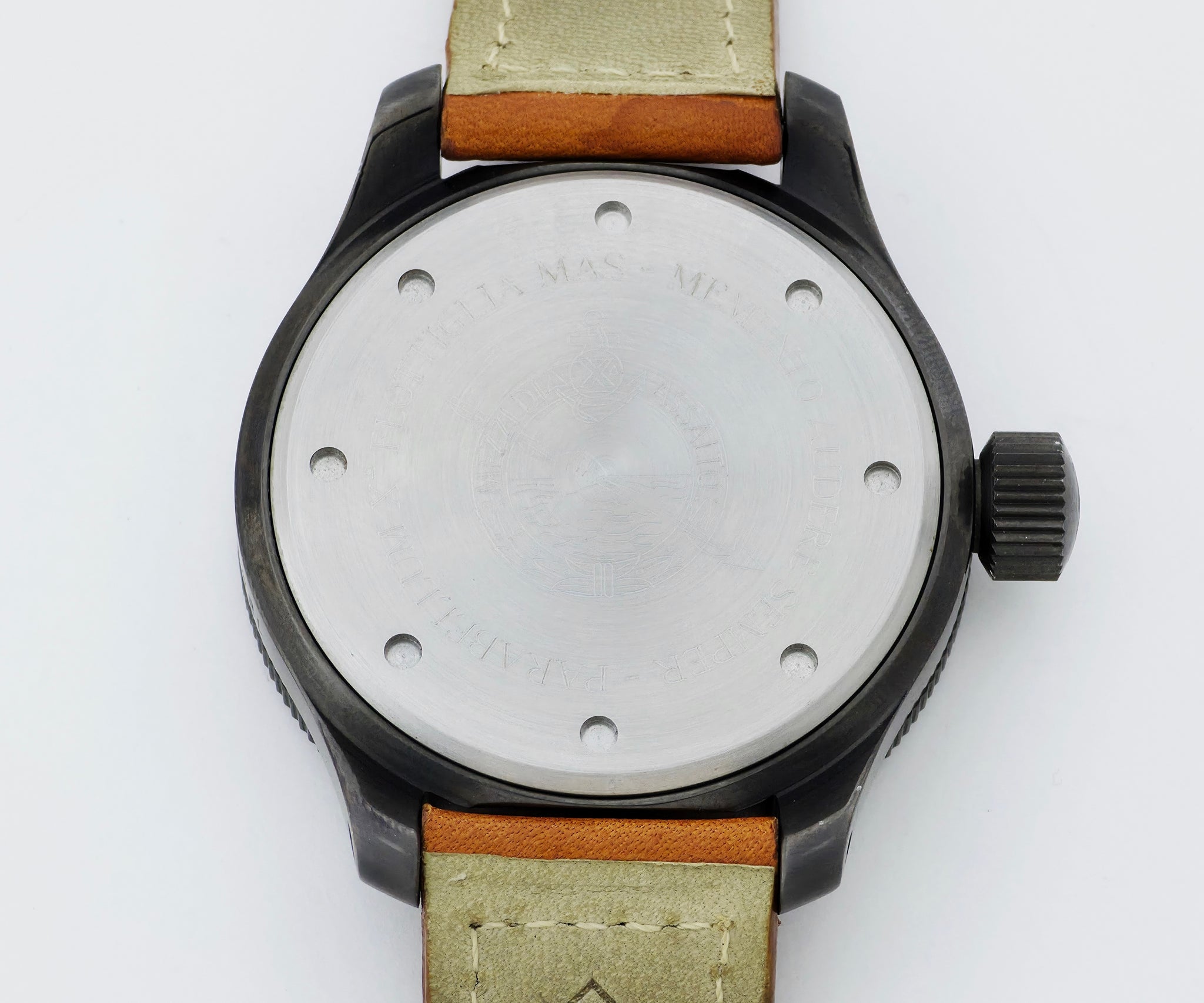 RAID MARINA 1945 FLOTTIGLIA MAS LEFT HANDED BLACK PVD STAINLESS STEEL 49MM CASE