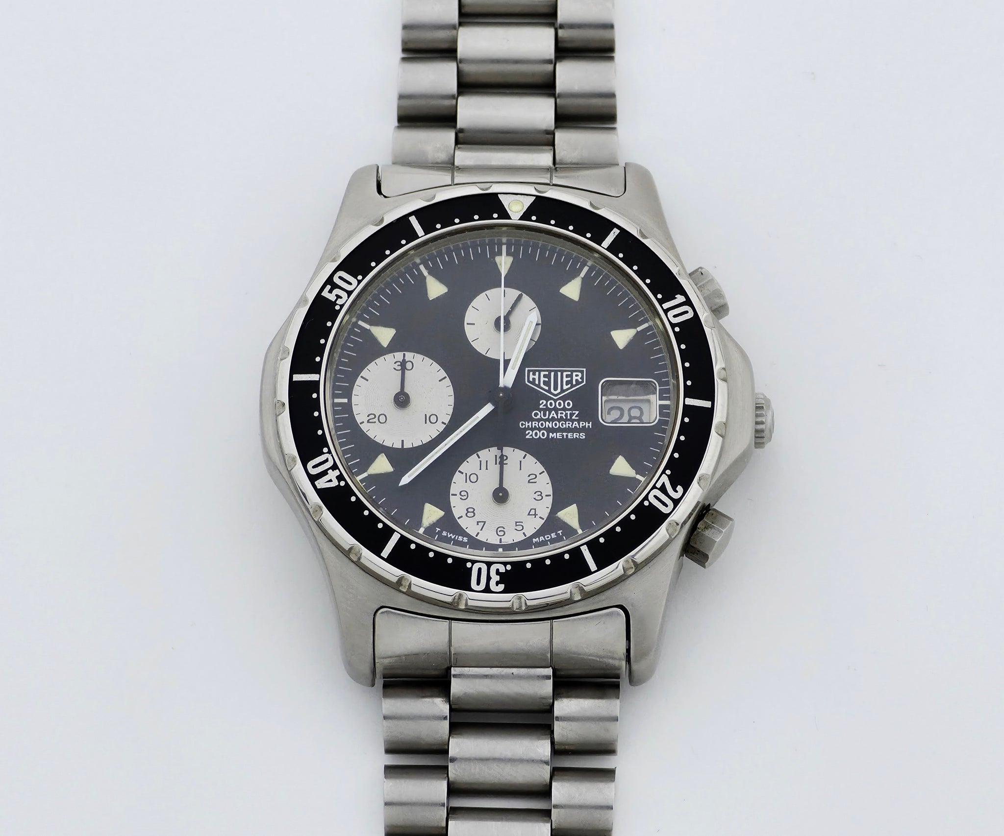 HEUER 2000 Series chronograph quartz, 38mm Steel case Ref: 273.006/ 1