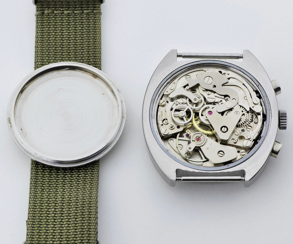 1970s AIRAIN chronograph mechanical Valjoux 7734 Stainless steel case 39.5mm