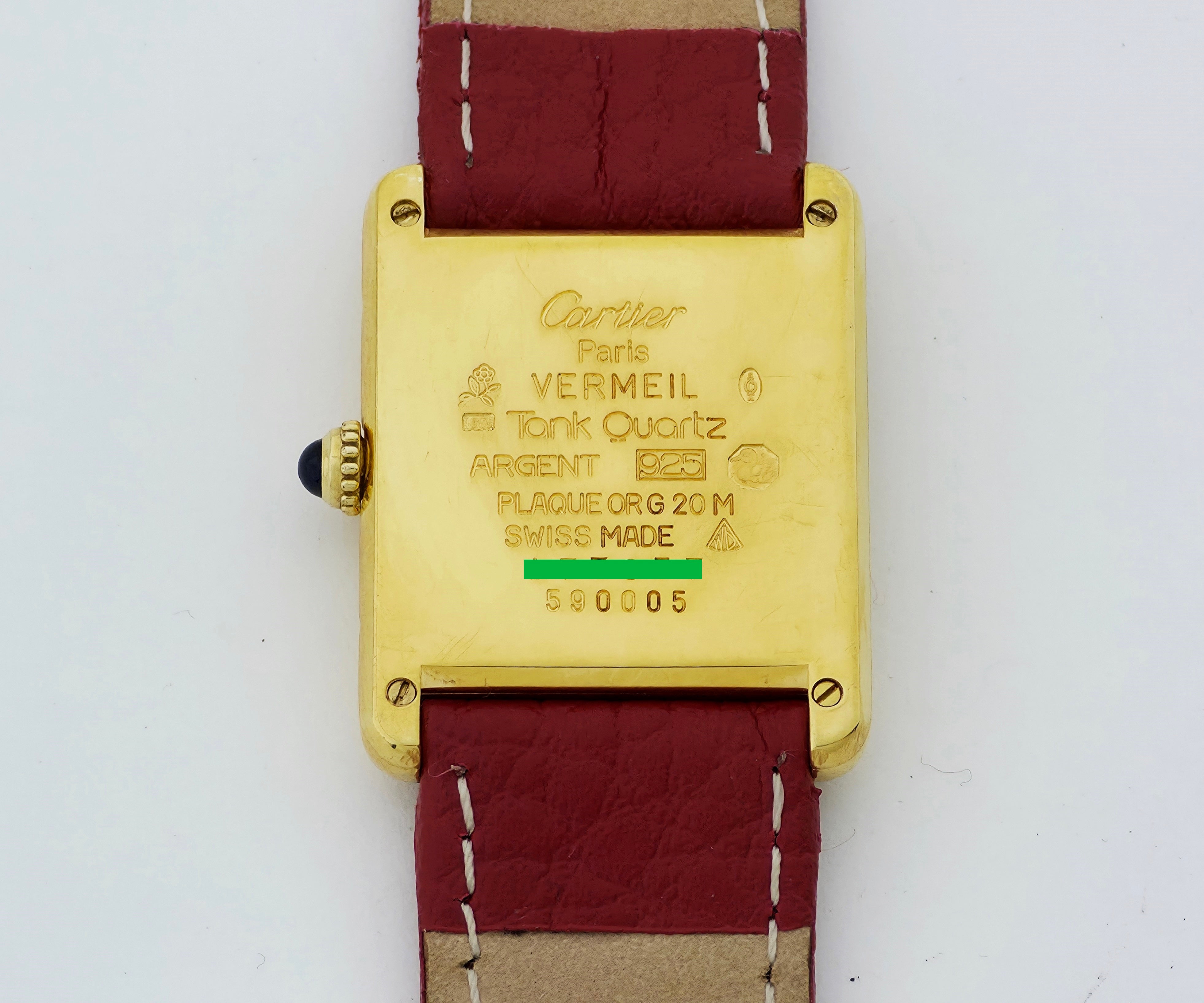 Cartier Tank Vermeil Quartz, 925 Silver & Gold plated Unisex watch