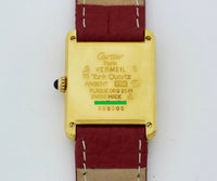 Cartier Tank Vermeil Quartz, 925 Silver & Gold plated Unisex watch Ref: 590005