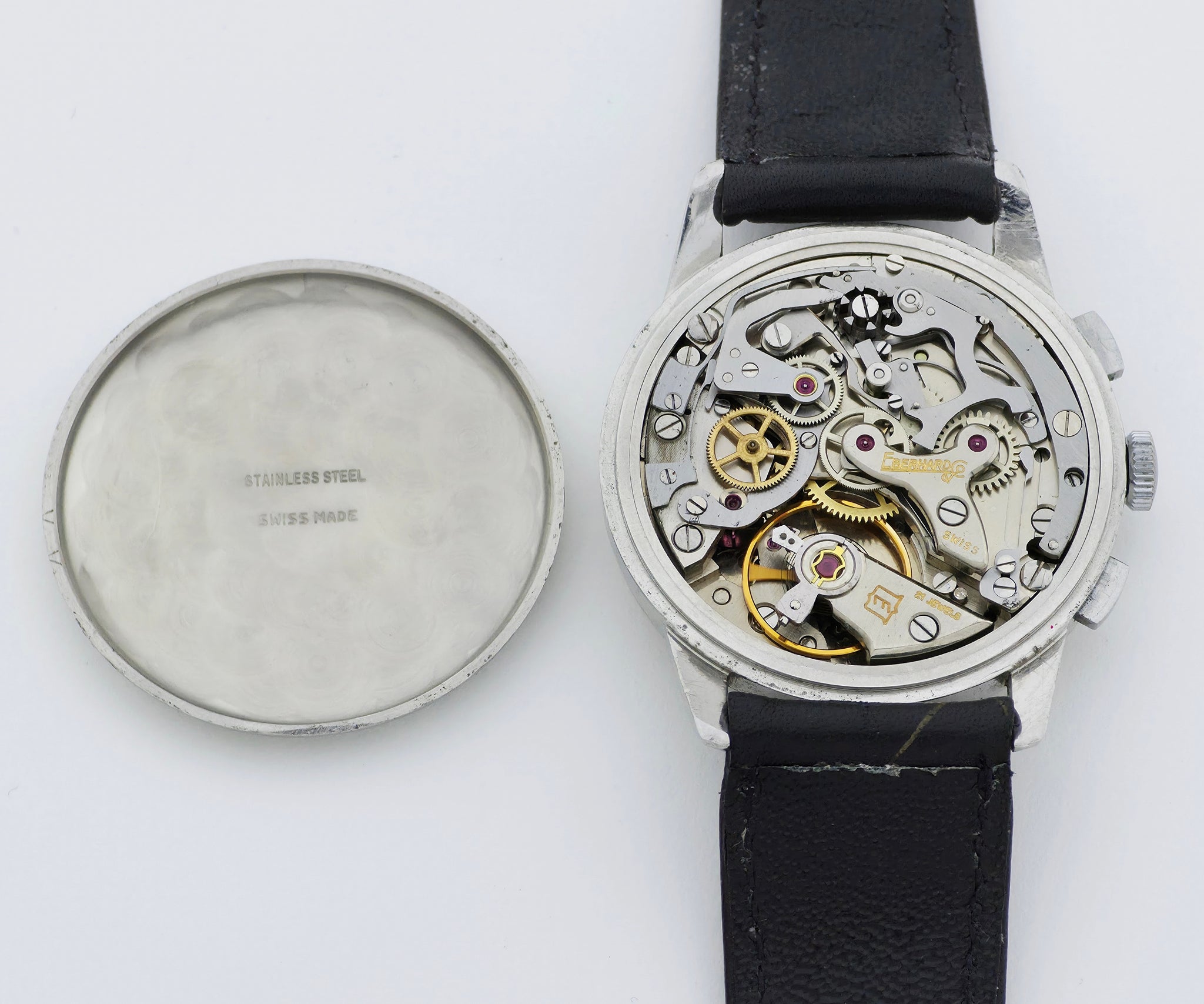 Vintage Eberhard & Co Extra-Fort Chronograph mechanical Cal. 310-8 Steel 36mm Ref: 31003
