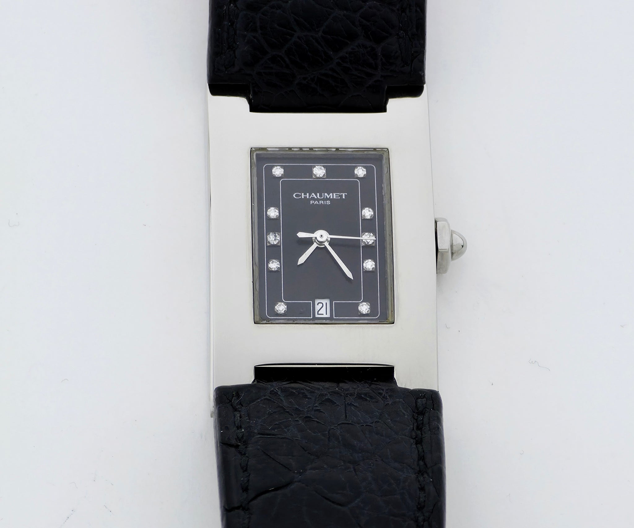 Chaumet Style Paris Quartz, Steel case  Diamond dial, Square women's watch
