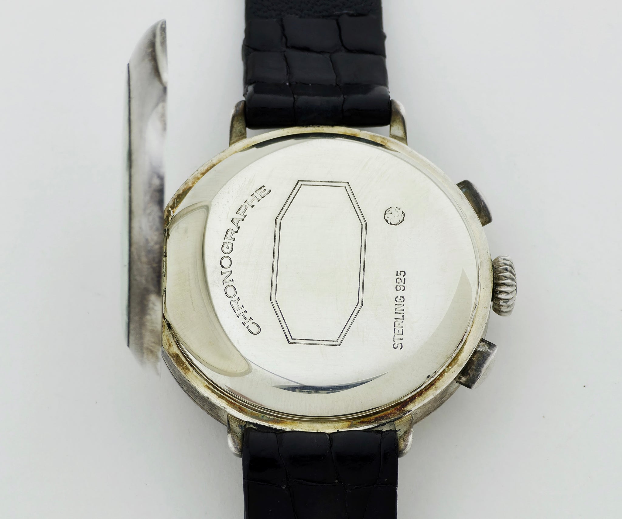 Vintage Eberhard & Co Chronograph mechanical Cal. 310-8. 925 Silver case 38mm Ref: 31008