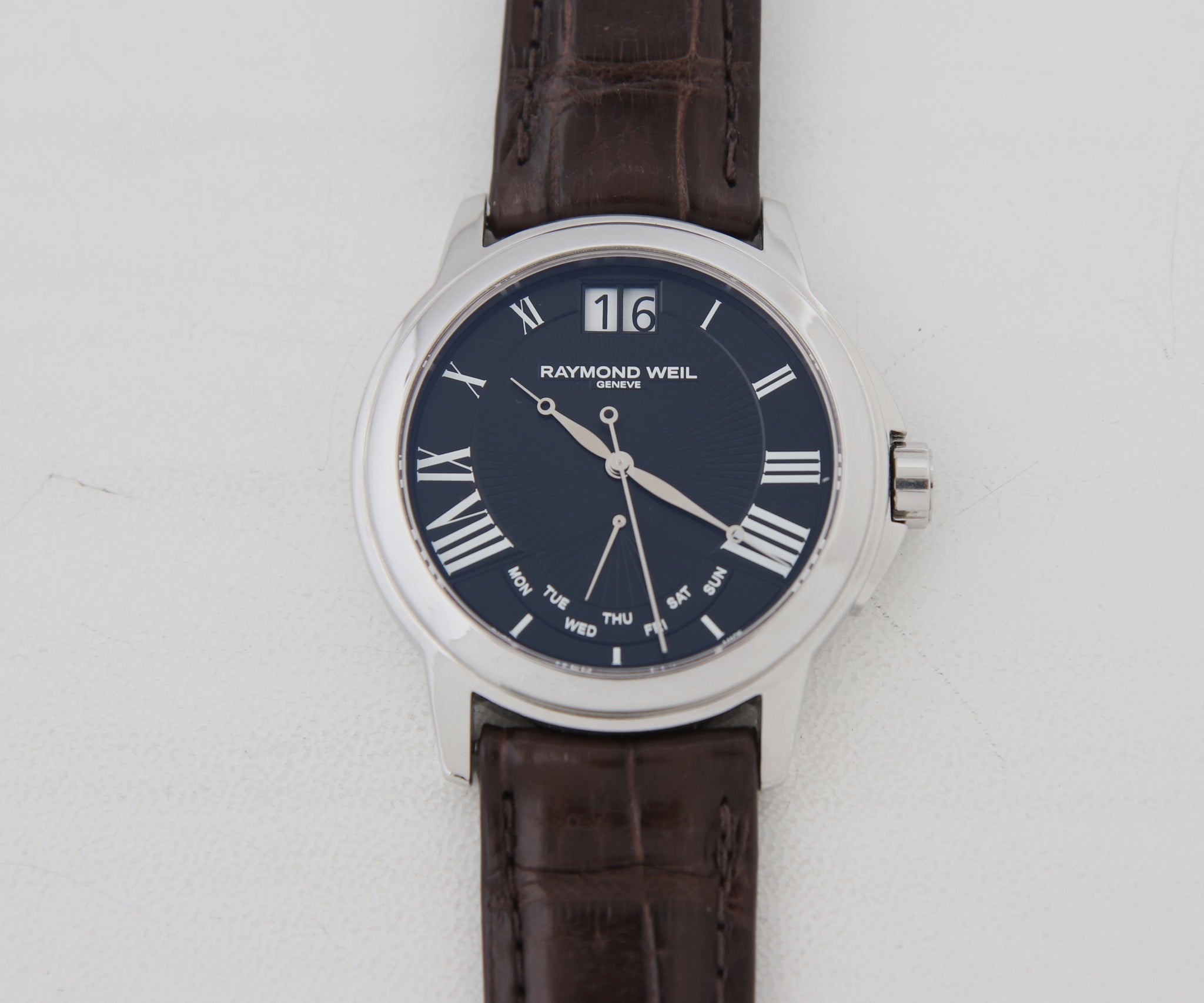 Raymond Weil Tradition Retrograde & Big date Quartz, 42mm Steel Men's watch 9576