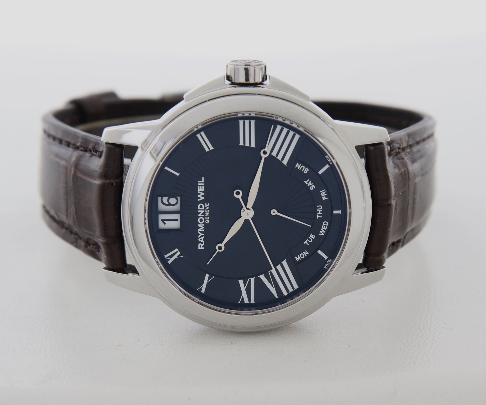 Raymond Weil Tradition Retrograde & Big date Quartz, 42mm Steel Men's watch 9576